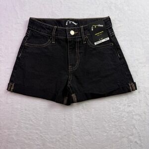 Art Class Girls Black Wash Relaxed High Rise Denim Shorts Size M 8 NWT
